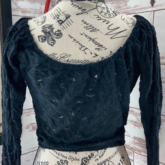 Women Meow Vintage Lace up Crop top goth punk M - Picture 5 of 7